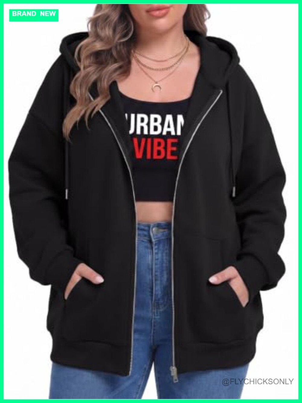 Women's Plus Size Oversized Zip Up Hoodie Fleece Lined Sweatshirt Fall